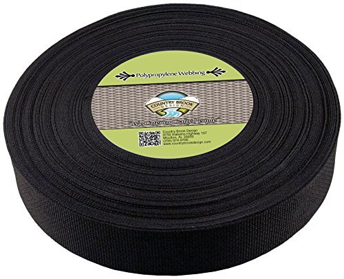Product Cover Country Brook DesignÂ® 2 Inch Lite Black Polypro Webbing, 25 Yards