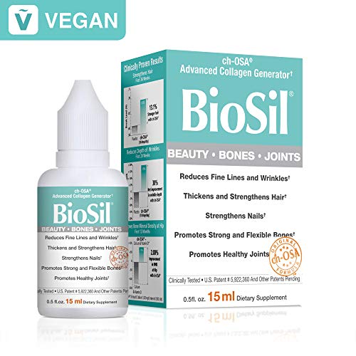 Product Cover BioSil by Natural Factors, Beauty, Bones, Joints Liquid, Supports Healthy Hair, Skin and Nails, Vegan Collagen, Elastin and Keratin Generator, 0.5 fl oz (60 Servings)