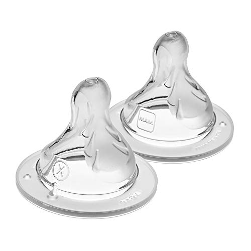 Product Cover MAM Bottle Nipples Fast Flow Nipple Level 4 (Set of 2), For 6+ Months, SkinSoft Silicone Nipples for Baby Bottles, Fits all MAM Bottles