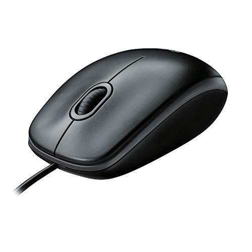 Product Cover Logitech B100 Corded Mouse - Wired USB Mouse for Computers and Laptops, for Right or Left Hand Use, Black