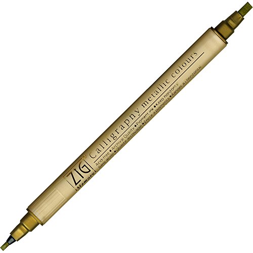 Product Cover Kuretake Zig Memory System Twin Marker, Writer Metallic Colors, Gold (MS-8400-101)