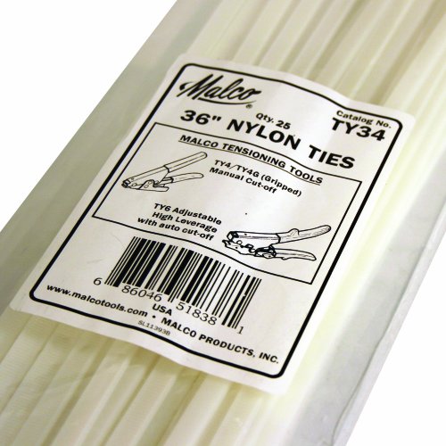 Product Cover Malco TY34 25 Quantity Pack Nylon Ties 36-Inch for Flex Duct Installations