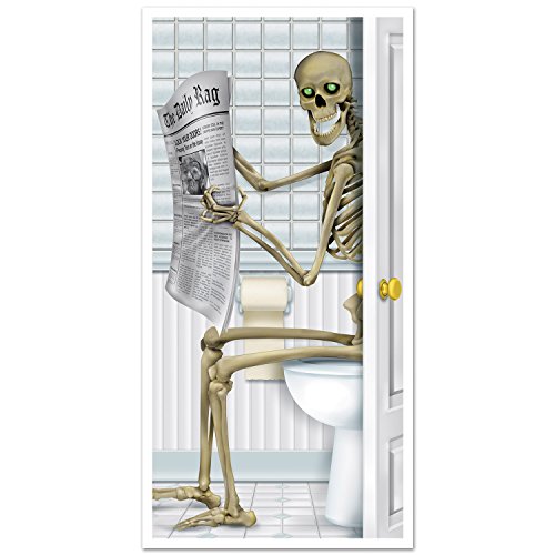 Product Cover Skeleton Restroom Door Cover Party Accessory (1 count) (1/Pkg)