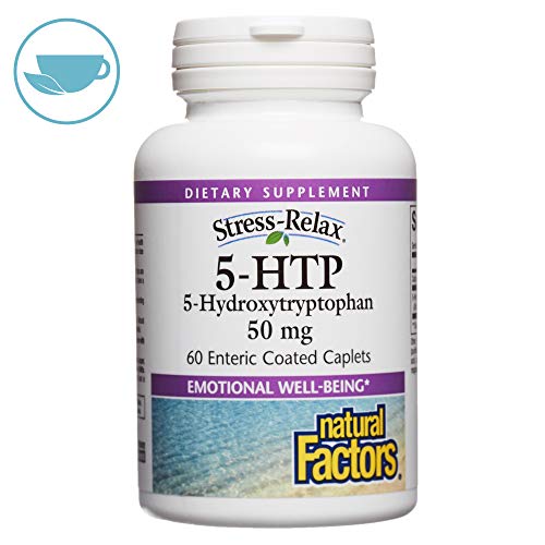 Product Cover Stress-Relax 5-HTP 50 mg by Natural Factors, Promotes Emotional Well-Being, 60 Enteric Coated Caplets
