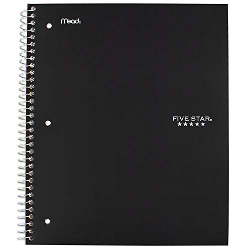 Product Cover Five Star Spiral Notebook, 5 Subject, College Ruled Paper, 200 Sheets, 11