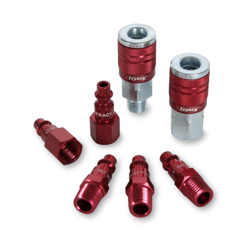 Product Cover ColorConnex Coupler & Plug Kit (7 Piece), Industrial Type D, 1/4 in. NPT, Red - A73457D