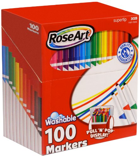 Product Cover RoseArt SuperTip Assorted Color Washable Markers 100-Pack