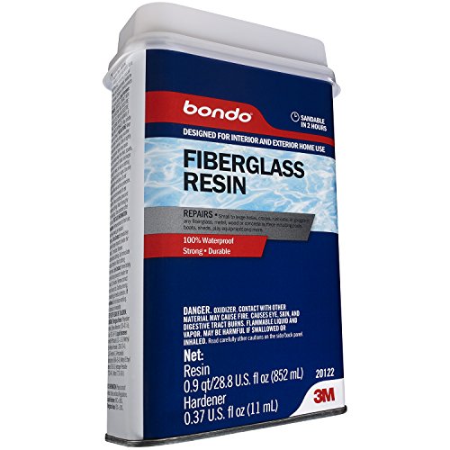Product Cover Bondo Fiberglass Resin, Designed for Interior and Exterior Home Use, 100% Waterproof, Strong, Durable, 28.8 US Fl. Oz.