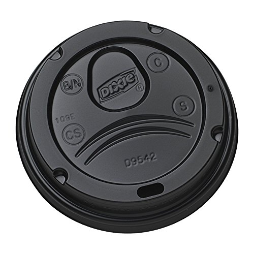Product Cover Dixie D9542B Dome Lid for 10-16 Ounce Perfect Touch Cups and 12-20 Ounce Dixie Paper Hot Cups. Black. Pack of 50