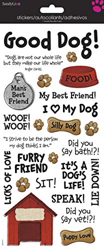 Product Cover Sandy Lion Dog Phrases Clear Sticker 5.5x12