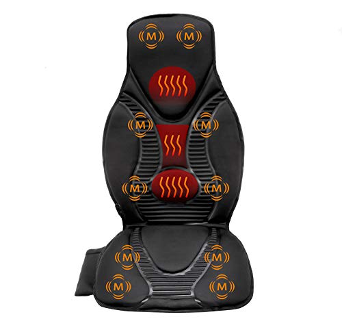 Product Cover FIVE S FS8812 Vibration Massage Seat Cushion, Massager with Heat, 10 Vibration Motors for Neck, Shoulders, Back/Lumbar, Thighs for Home, Office, Car (Black)