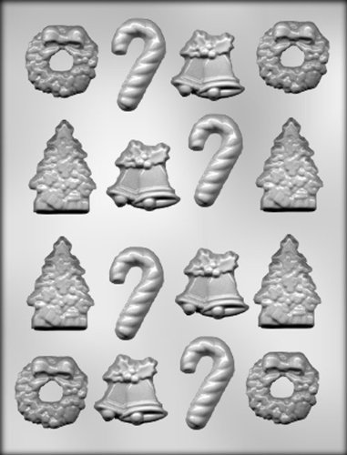 Product Cover CK Products Christmas Tree, Bells, Wreath, and Candy Canes Chocolate Mold