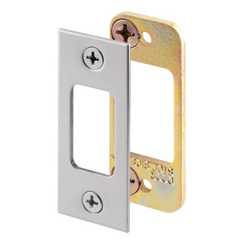 Product Cover Prime-Line Products E 2483 Prime-Line Security Deadbolt Strike, for Use with Wood Or Metal Doorjambs, 2-3/4 in H X 1-1/8 in W, Steel, Satin Nickel