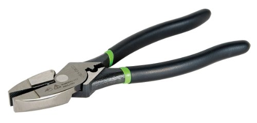 Product Cover Greenlee 0151-09CD Side Cut Pliers With Crimper, High Leverage, Dipped Grip, 9