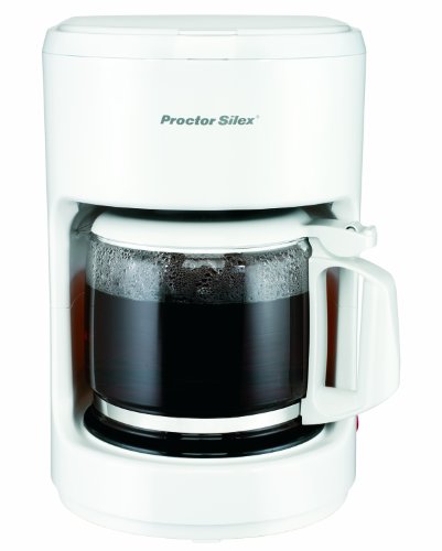 Product Cover Proctor Silex Compact 10 Cup Coffee Maker, Works with a Smart Plug, White (48350Y)