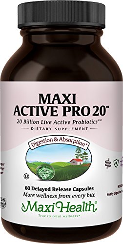 Product Cover Maxi Health Active Pro-20 Intestinal Protection Probiotics, Healthy Flora, 60 Count