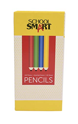 Product Cover School Smart No. 2 Pencil with Latex-Free Eraser, Assorted Colors, Pack of 144