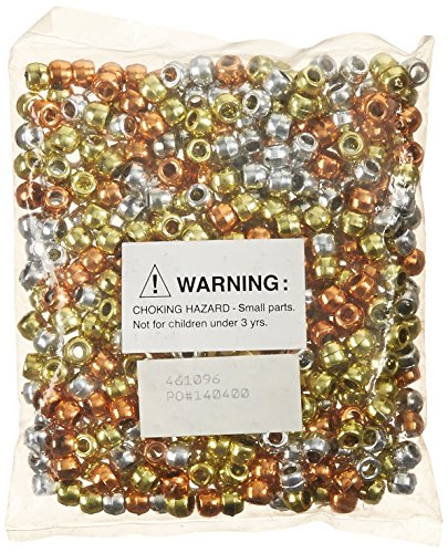 Product Cover School Smart Pony Beads, Assorted Metallic Colors, Pack of 500