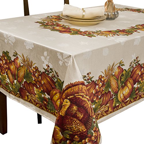 Product Cover Benson Mills Harvest Splendor Engineered Printed Fabric Tablecloth, 60-Inch-by-120 Inch