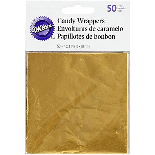 Product Cover Wilton Foil Candy Wrappers Gold 4 X4 50/Pkg