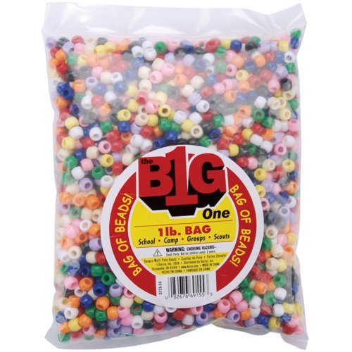 Product Cover Darice Assorted Pony Beads - Great Craft Projects for All Ages - Bead Jewelry, Ornaments, Key Chains, Hair Beading - Round Plastic Bead With Center Hole, 9mm Diameter, 1 lb. Bag