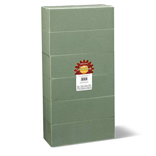 Product Cover FloraCraft Floral Dry Foam 6 Piece Brick 2.6 Inch x 3.5 Inch x 7.8 Inch Green