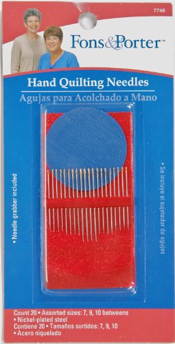Product Cover Fons & Porter 7746 Hand Quilting Needles, Size 7, 9, 10 with Needle Grabber, 20-Count