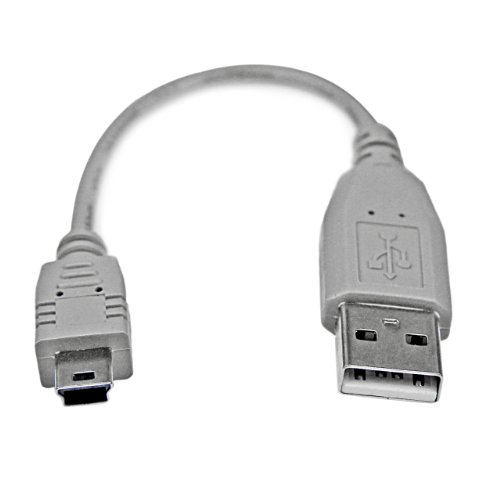 Product Cover StarTech.com 6 in. USB to Mini USB Cable - USB 2.0 A to Mini B - Gray - Mini USB Cable (USB2HABM6IN)