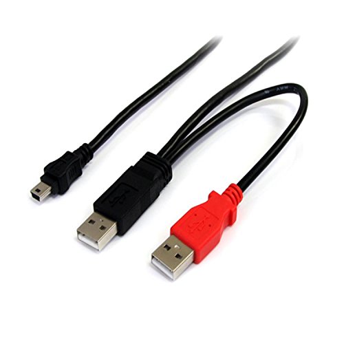 Product Cover StarTech.com 1 ft USB Y Cable for External Hard Drive - USB A to mini B - USB cable - USB (M) to mini-USB Type B (M) - USB 2.0 - 1 ft - black - USB2HABMY1