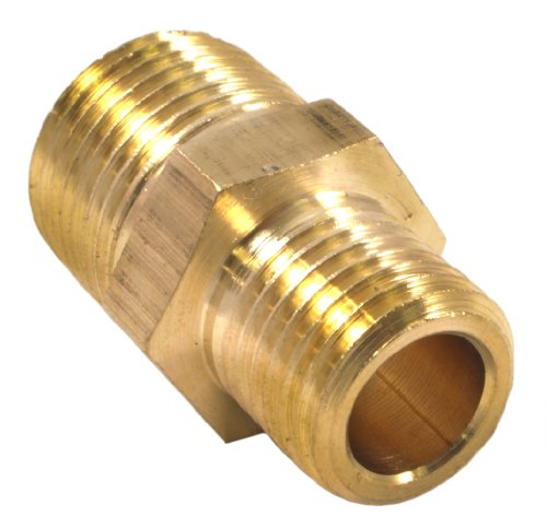 Product Cover Forney 75533 Brass Fitting, Reducer Adapter, 3/8-Inch Male NPT to 1/4-Inch Male NPT