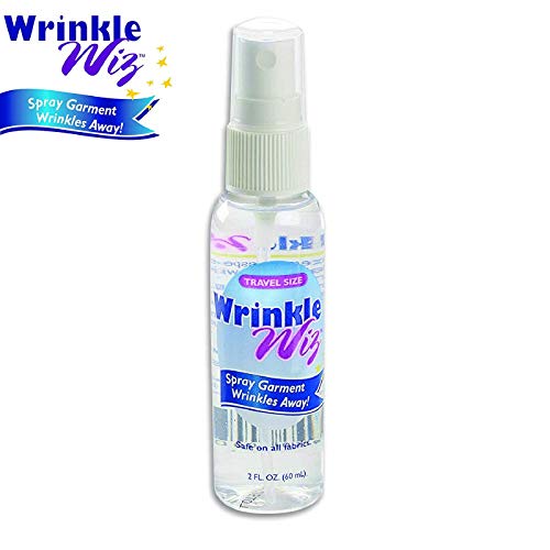 Product Cover Wrinkle Wiz Wrinkle Release Easy Iron Starch + Static Cling Odor Eliminator for Clothes, TSA Approved-2oz Spray Bottle (2 Pack)