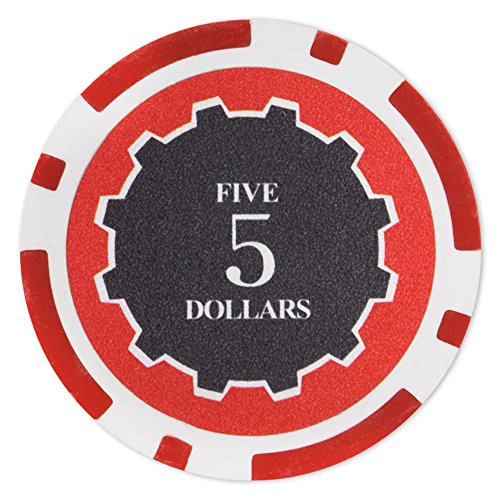 Product Cover Brybelly Eclipse Poker Chips Heavyweight 14-Gram Clay Composite - Pack of 50 ($5 Red)