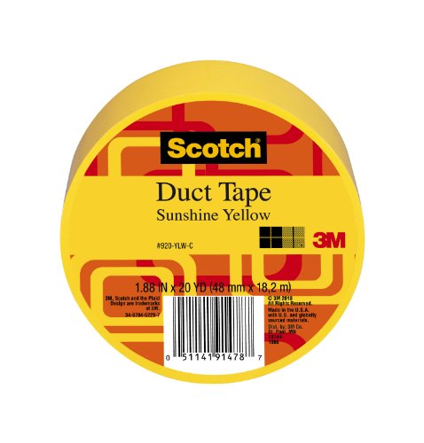 Product Cover 3M Scotch Duct Tape, Sunshine Yellow, 1.88-Inch by 20-Yard - 920-YLW-C