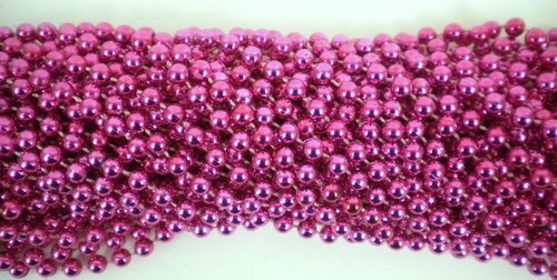 Product Cover 33 inch 07mm Round Metallic Hot Pink Mardi Gras Beads - 6 Dozen (72 necklaces)