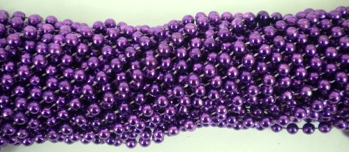 Product Cover Mardi Gras beads 33 Inch 07mm Round Metallic Purple 6 Dozen (72 Necklaces)