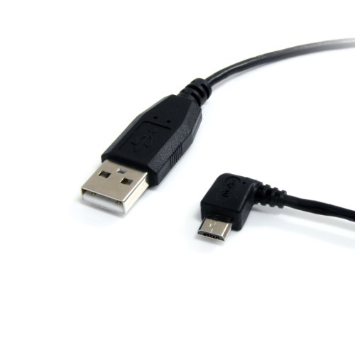 Product Cover StarTech.com 1 ft. (0.3 m) USB to Micro USB Cable - USB 2.0 A to Left Angle Micro B - Black - Micro USB Cable (UUSBHAUB1LA)