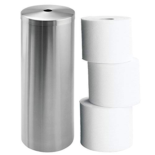 Product Cover iDesign Forma Metal Toilet Paper Tissue Roll Reserve Canister Organizer for Master, Guest, Kid's, Office Bathroom or Closet, 5.5