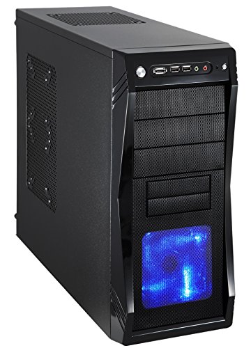 Product Cover ROSEWILL ATX Mid Tower Gaming Computer Case, Gaming Case with Blue LED for Desktop / PC and 3 Case Fans Pre-Installed, Front I/O Access Ports  (CHALLENGER)