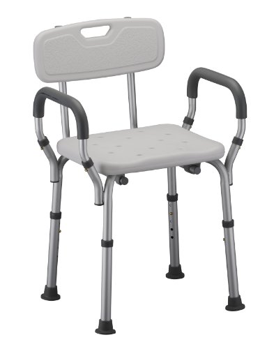 Product Cover NOVA Shower and Bath Chair with Back & Arms, Quick & Easy Tools Free Assembly, Lightweight and Seat Height Adjustable, Great for Travel