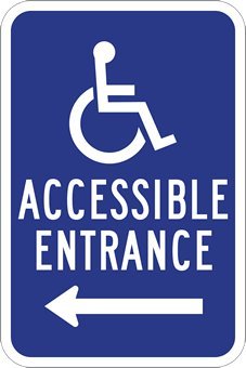 Product Cover ADA Handicap Accessible Entrance Signs with Left Arrow - 12x18