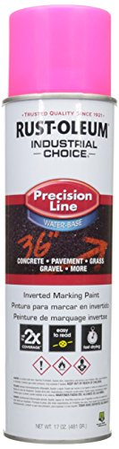 Product Cover RUST-OLEUM 1861838 M1800 System Precision Line Inverted Water Based Marking Spray Paint, Fluorescent Pink, 17 Oz