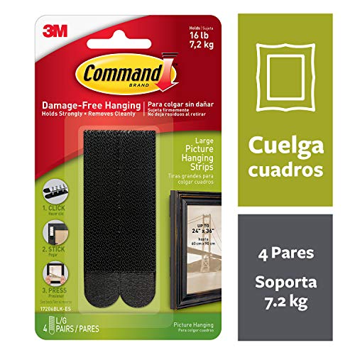 Product Cover Command Black Picture Hanging Strips, Medium, Decorate Damage-Free (17206BLK)