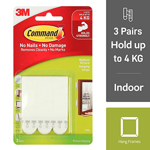 Product Cover Command White 12 lb Picture Hanging Strips, Decorate Damage-Free, Indoor Use (17201-4PK-ES)