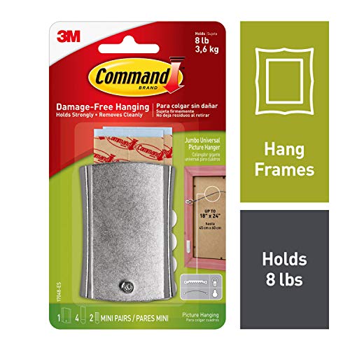 Product Cover Command 8 lb Capacity Sticky-Nail, Indoor Use, 1 hanger, 2 strips, 2 frame stabilizer strips (17048-ES)