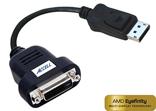 Product Cover Accell DP to DVI Adapter - DisplayPort to DVI-D Single-Link Active Adapter - AMD Eyefinity Certified, 1920x1200 (WUXGA)