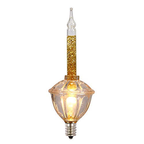 Product Cover Vickerman 7 Light Gold Glitter Bubble Set with Green Wire 20-Inch, Spacing UL End Connector