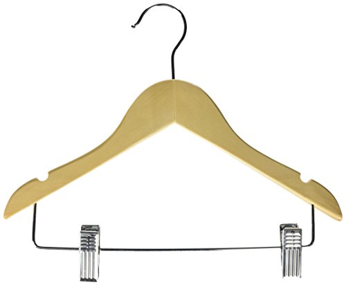 Product Cover Honey-Can-Do HNGT01225 10-Pack Kid's Basic Hanger with Clips, m, 10, Maple