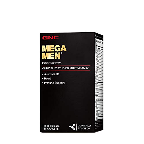 Product Cover GNC Mega Men Multivitamin for Men, 180 Count, Antioxidants, Heart Health, and Immune Support