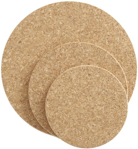 Product Cover Linden Sweden Jonas 3-Pack Trivet Set - Round Cork, Water Absorbent - Perfect for Plants, Hot Pots, Pans, Mugs, and Glasses - 5 1/2