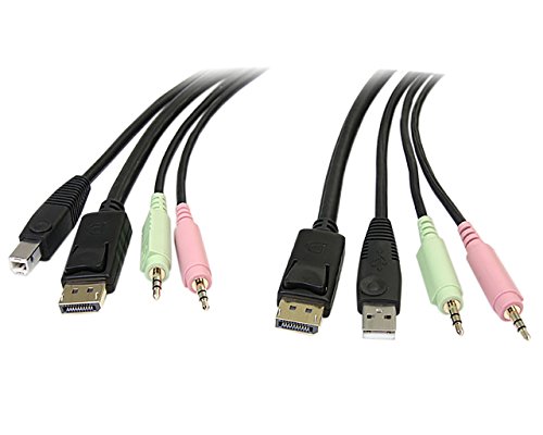 Product Cover StarTech.com DP4N1USB6 6 Feet 4-in-1 USB DisplayPort KVM Switch Cable with Audio and Microphone